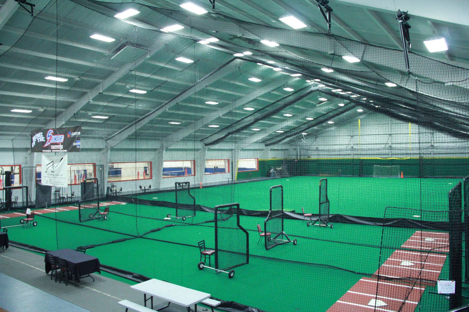 Batting cages and pitching lanes inside Center STL